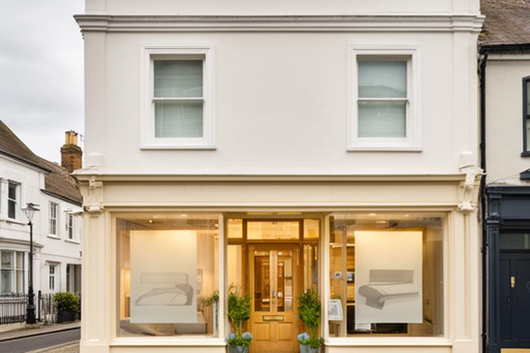 Front entrance to a welcoming bed and mattress showroom near Stowe Avenue in Buckingham
