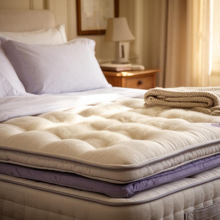 Buckingham pillow-top mattress layered with wool on a neatly made guest bed