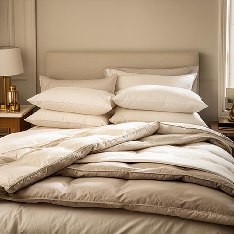 Layered pillows and a folded duvet on a neatly made bed in a calm Buckingham bedroom