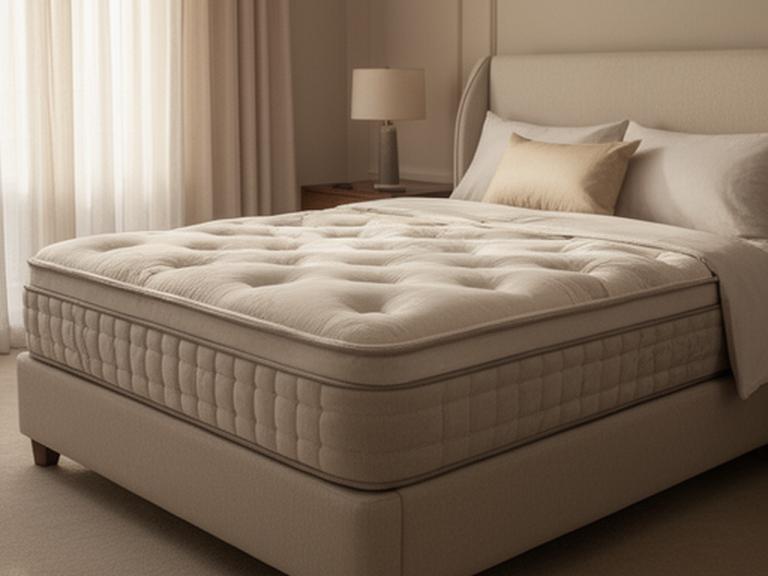 Buckingham pillow-top mattress on a made bed showing its deep plush top and tailored edge